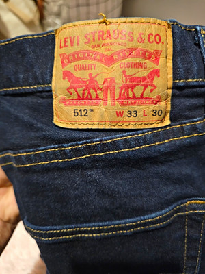 Levi's Men's Blue Dark Wash Denim Jeans Slim Fit Tapered Low Rise 5-Pocket