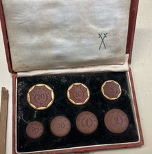 Meissen Porcelain Set Notgeld Sachsen 1920 - 7 Coin Set