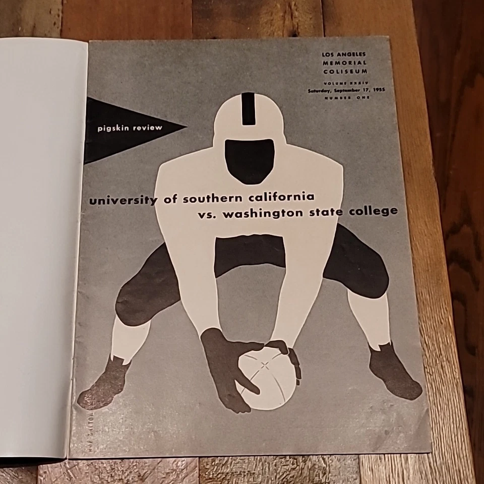 1955 Pigskin Review USC Trojans vs Washington ST Cougars Football Game Program - Image 3 of 4