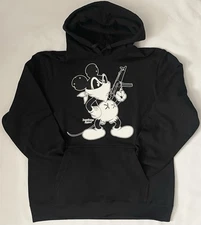 Tactical Machine Gun Mickey w/ HK MP5 Premium Cotton Blend Hoodie Men's Size MD