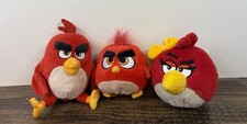 Angry Birds Movie Red Bird Plush Lot Of 3 Girl With Bow