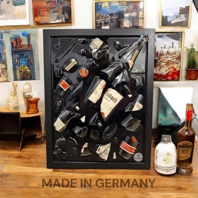 Asbach Uralt Broken Bottle Resin Wandbild   Brandy Wanddeko Bar Deko Geschenk