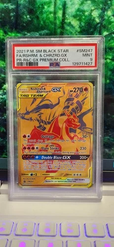 Reshiram & Charizard GX SM247 Promo Holo PSA 9