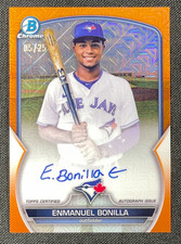 Enmanuel Bonilla Auto /25 Orange Mojo 2023 Bowman Chrome Toronto Blue Jays