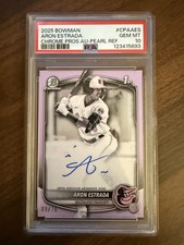 2025 Bowman Chrome Auto Aron Estrada Pearl Refractor (RC) PSA 10 
