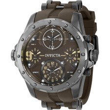 Invicta Men's Watch Coalition Forces Quartz Grey Steel and Brown Strap 39357