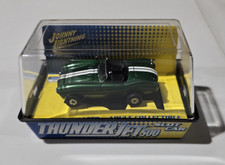 JOHNNY LIGHTNING THUNDERJET 500 GREEN SHELBY COBRA HO SLOT CAR