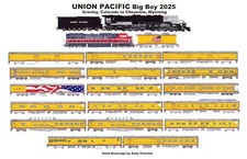 Union Pacific Big Boy 2025 Tour Train  11"x17"  Laminated Placemat Andy Fletcher