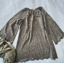 Michael Kors Studded Corded Floral Lace V Neck Dress size S/P