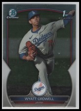 2022 Bowman Chrome Draft Wyatt Crowell #BDC-63 Los Angeles Dodgers