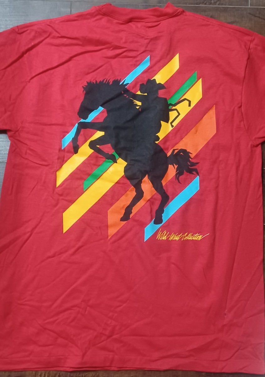 Vintage Brand New Marlboro Wild West Collection Cowboy T Shirt Mens XL Red  NOS