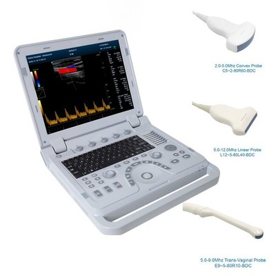 Portable Ultrasound Scanner Color Doppler Diagnostic Laptop Machine 3 Probes CF