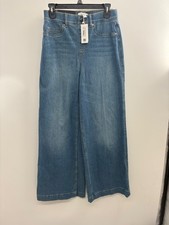 NWT Spanx Everywear Wide Leg Jeans Women's Medium Stonewashed Blue Casual Wear