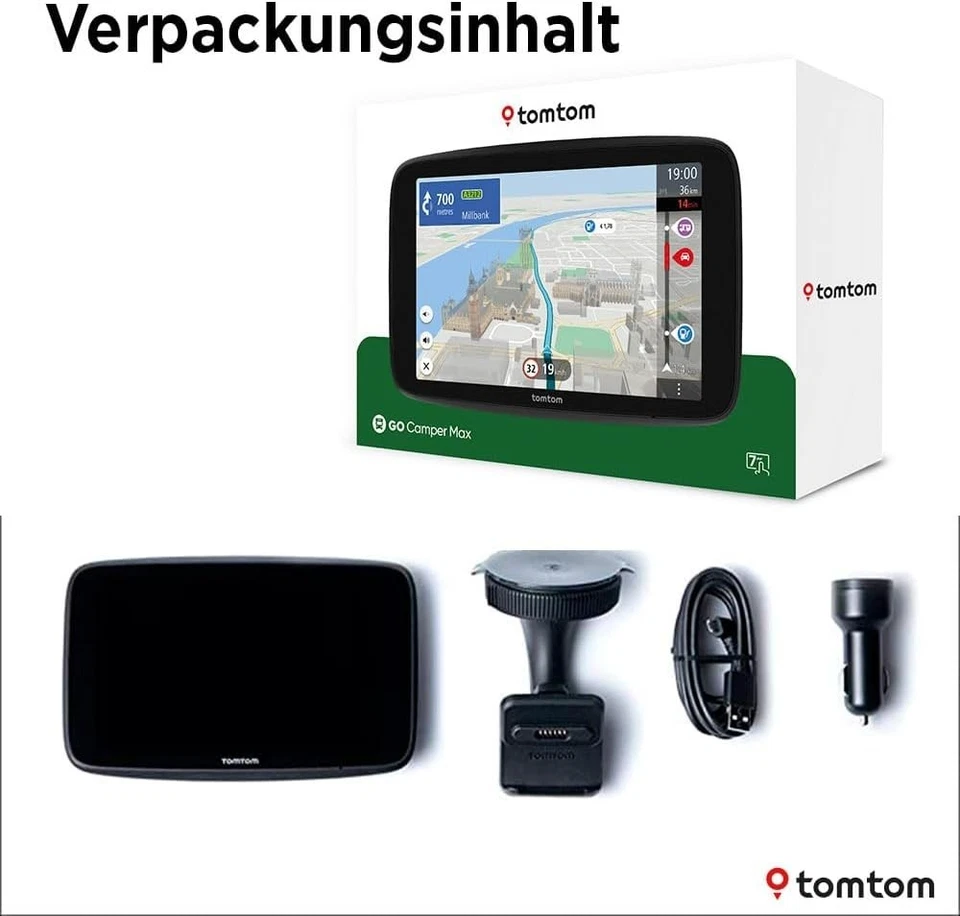 TomTom GO CAMPER Max 2nd Gen Navigationsgerät 32 GB 7" USB-C für PKW & Wohnmobil - Bild 3 von 3