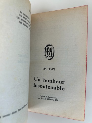 Ira Levin: Un bonheur insoutenable/ J’ai Lu, 1978 - Picture 6 of 7