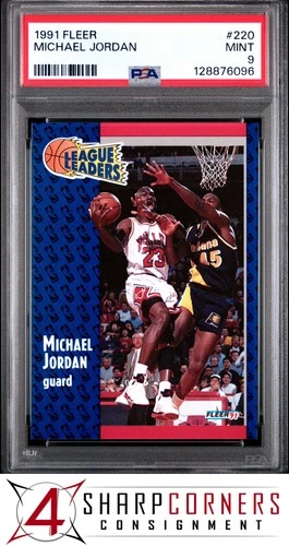 1991 FLEER #220 MICHAEL JORDAN BULLS HOF PSA 9