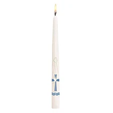 Hand Decorated 10-Inch Sacramental Taper Candles with Gift 24-Count, Baptism 