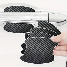 Set of 4 Universal Carbon Fiber Protectors for Car Door Handles - Adhesive Film