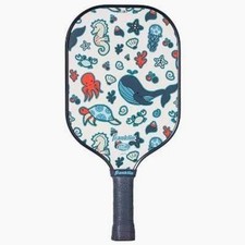 Franklin Sports Kids Pickleball Paddle Sea Life Whale Octopus Blue White