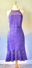 Guess Womens Purple Flounce-Hem Midi Summer Halter Dress 12 new w/o tags