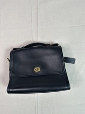 Rare Vintage COACH 9870 Court Bag Black USA Made Glovetanned Leather Shoulder