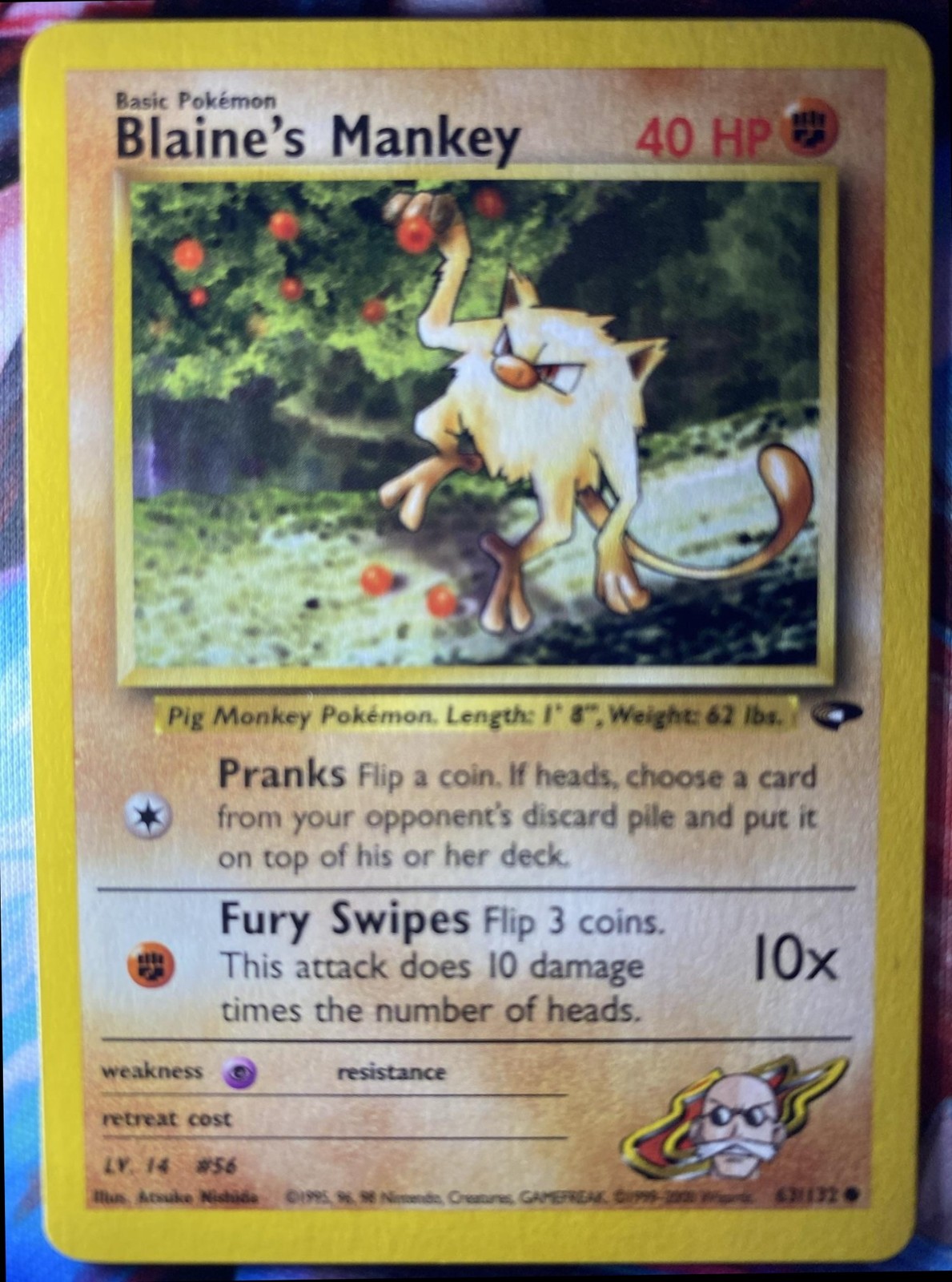 2000 Pokemon Gym Challenge Blaine's Mankey #63/132
