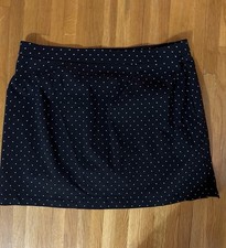 Rafaella Comfort Skort Women's XL Black Polka Dot Pull On Fits Your Shape