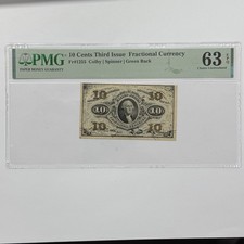 FR 1255 10c Third Issue Fractional Currency Colby Spinner PMG 63 EPQ