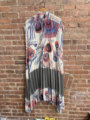 Abito donna plissettato Dries Van Noten, taglia 36, stampa e flusso incredibili - Foto 4 di 8