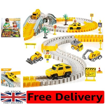Fun 260 PCS Elektro Rennbahn & Bauwagen Set - Perfektes Geschenk für Kinder
