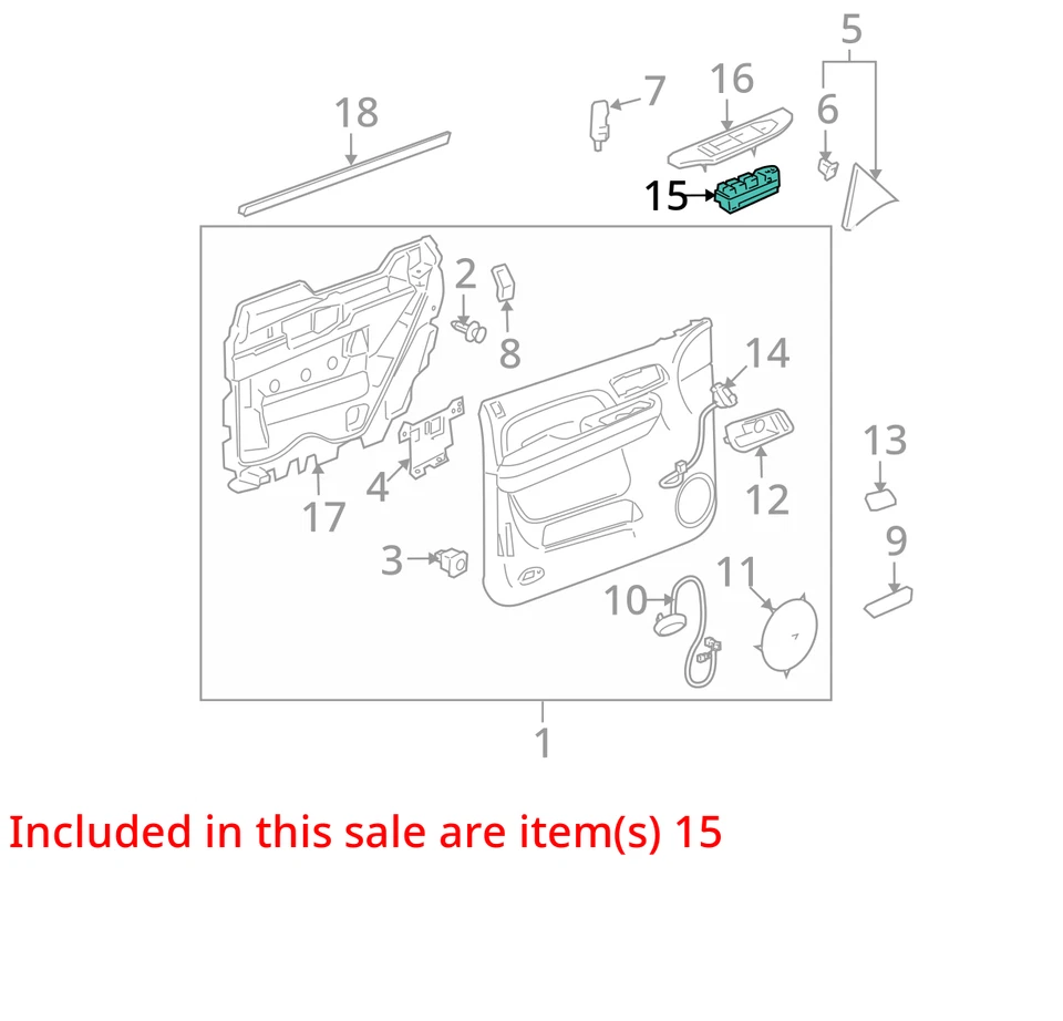 2008 2009 2010 2011 Cadillac Escalade Driver Left Front Master Window Switch - Image 3 of 4