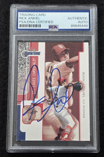 2001 RICK ANKIEL Signed Fleer Baseball Card-ST. LOUIS CARDINALS-PSA