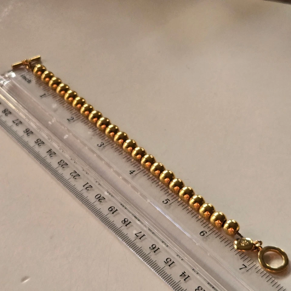 Lauren Ralph Lauren Gold Tone Beaded Toggle Bracelet Charm - Image 4 of 4