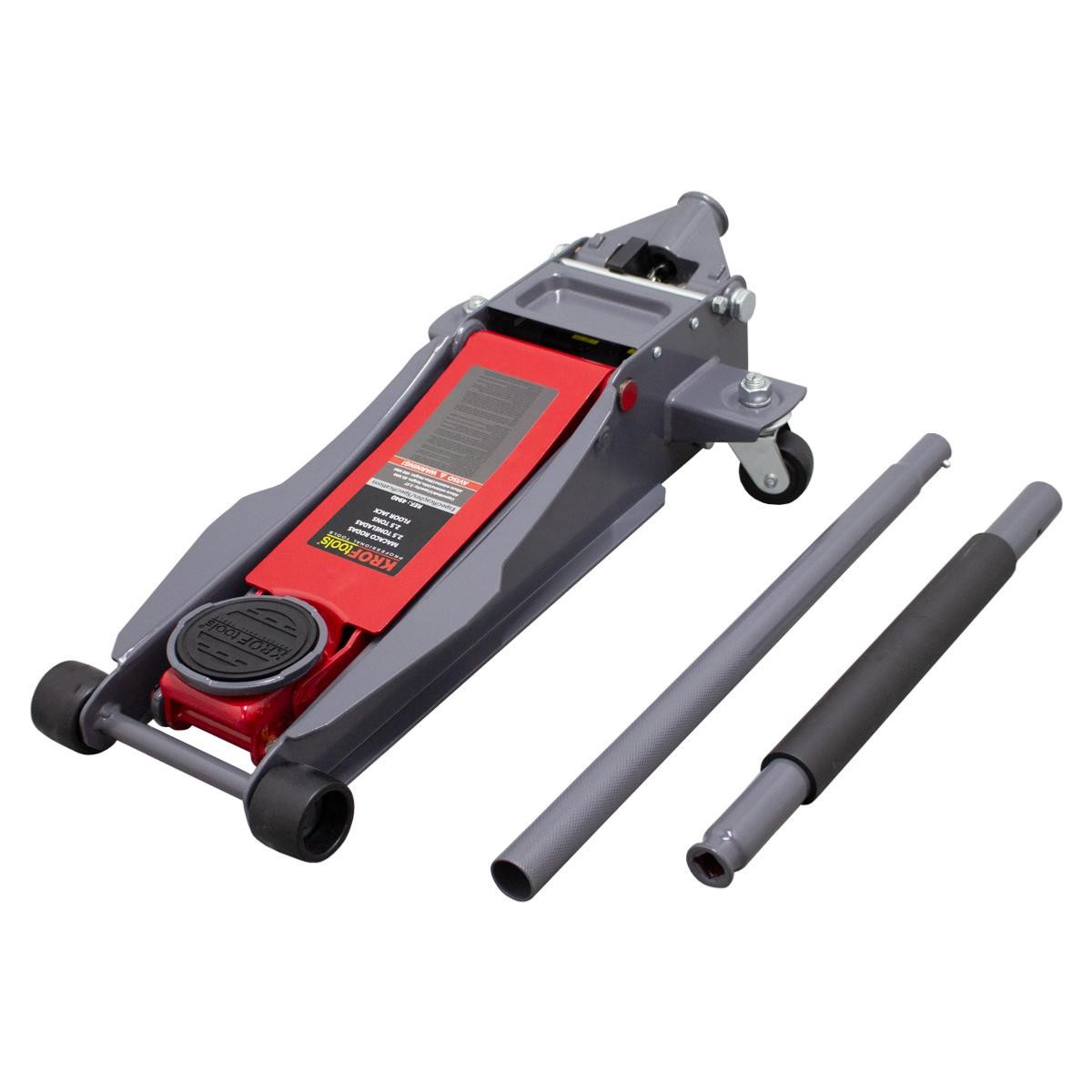 Cric rouleur hydraulique 2.5 tonnes avec hauteur de levage de 85 à 490 mm pour garage
