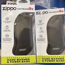 Black Zippo HeatBank 9s Rechargeable Hand Warmer Z4A18-C TESTED WORKING