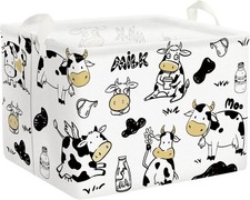 Cute Cow Baby Storage Basket for Kids Room Nursery Collapsible Rectangle Clothes