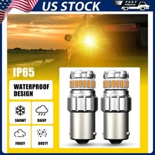 2X 1156 7506 LED Signal Amber Brake Stop Tail Parking Bulbs Corner Light CANBUS