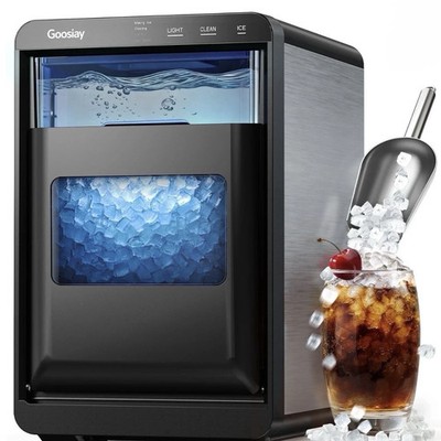 Goosiay Nugget Ice Maker Countertop, Portable Pebble Sonic Ice Machine, 44 lb Da