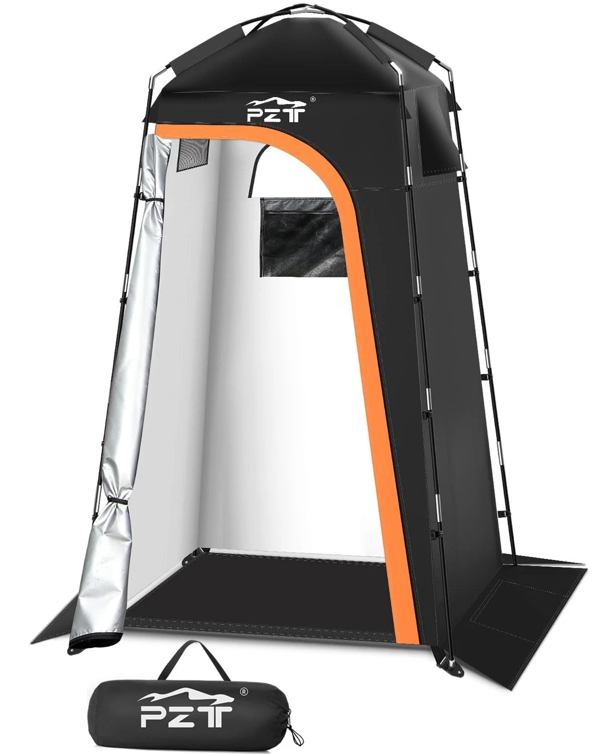 Large Shower Tent, Portable Privacy Tent with Mesh Floor & Carrying Bag, Ligh...