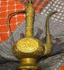 VINTAGE POT SURAHI MUGHAL AFTABA BRASS INDIAN DECORATIVE KASHMIRI COLLECTIBLES  — photo 2