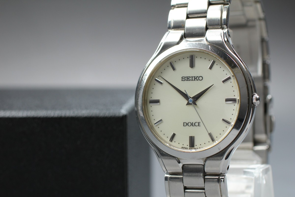 Vintage 2001 N MINT Seiko Dolce 8J41-0A10 Steel HAQ Quartz Mens