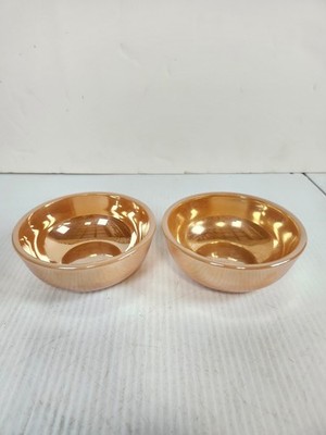 Set 2 Vintage Fire King Peach Luster Cereal Chili Soup Bowl 5'' (4 7/8'' x 2 1/2'')