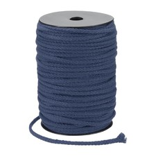 Macrame Cord 5mm x 295 ft Handmade Natural Cotton Rope, 8 Strand, Navy Blue