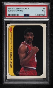 1986-87 Fleer Stickers Julius Erving #5 PSA 7 HOF