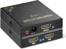 HDMI Splitter 1 in 2 Out 60Hz - HDCP Bypass 2.3, HDR, Dolby/DTS 5.1/7.1 - Com...