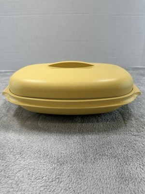 Tupperware 1273 1274 1275 Harvest Gold Microwave Vegetable Rice Steamer Strainer