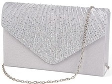 Clutch Purse for Women Evening Bags for Women Formal Wedding Party Silver