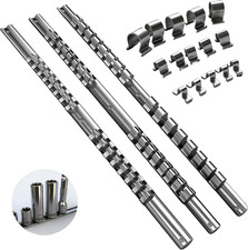 3pc Metal Socket Organizer Holders Sliding Rails 14 38 12 Inch 3pc Metal Socket Organizer Holders Sliding Rails 14 38 12 Inch