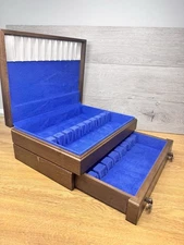 Vintage Handcrafted Flatware Chest One Drawer Storage Box Tarnish Proof