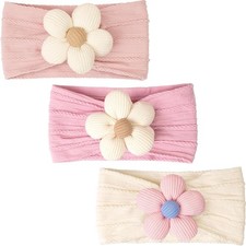 Baby Girl Headbands with Flower Stretchy Soft Nylon Headwear Hair Accessories